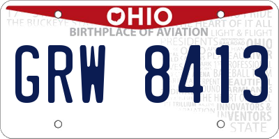 OH license plate GRW8413