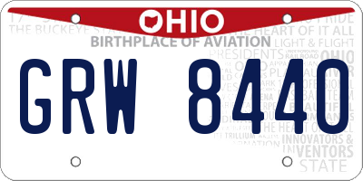 OH license plate GRW8440