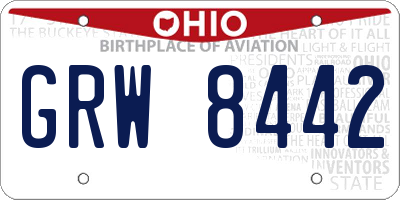 OH license plate GRW8442