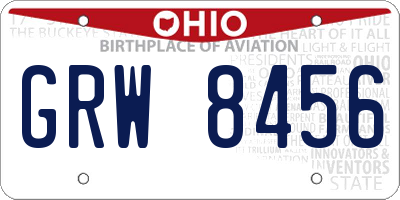 OH license plate GRW8456