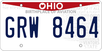 OH license plate GRW8464