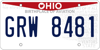 OH license plate GRW8481