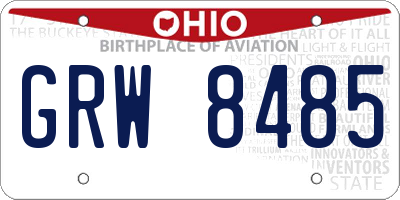 OH license plate GRW8485