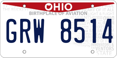 OH license plate GRW8514