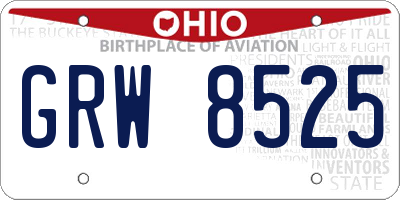 OH license plate GRW8525