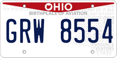 OH license plate GRW8554