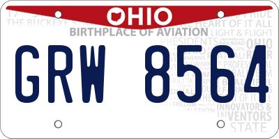 OH license plate GRW8564