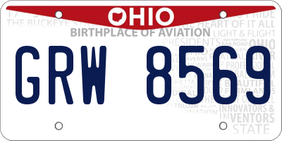 OH license plate GRW8569