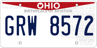 OH license plate GRW8572