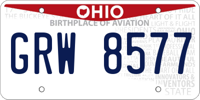OH license plate GRW8577