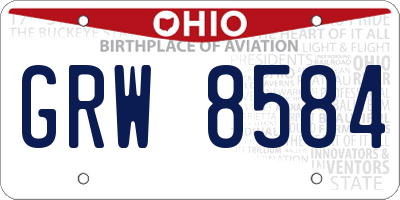 OH license plate GRW8584