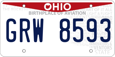 OH license plate GRW8593