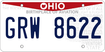 OH license plate GRW8622
