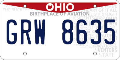 OH license plate GRW8635