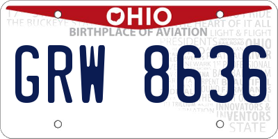OH license plate GRW8636