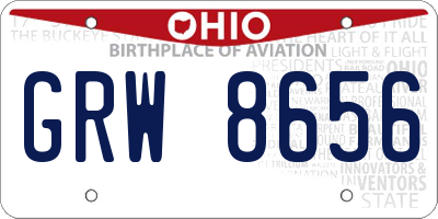 OH license plate GRW8656