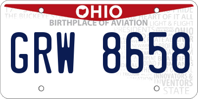 OH license plate GRW8658