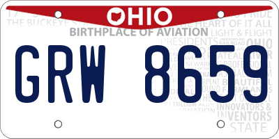 OH license plate GRW8659