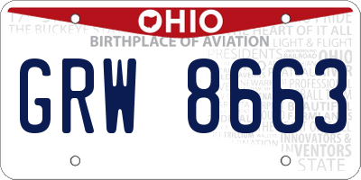 OH license plate GRW8663