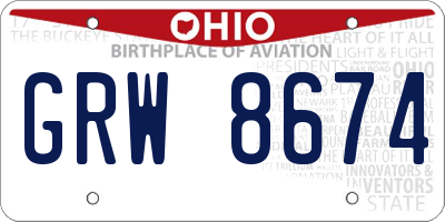 OH license plate GRW8674