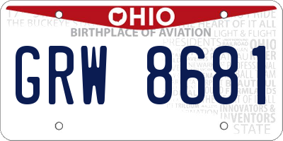 OH license plate GRW8681