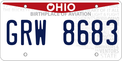 OH license plate GRW8683
