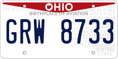 OH license plate GRW8733