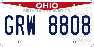 OH license plate GRW8808