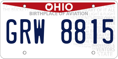 OH license plate GRW8815