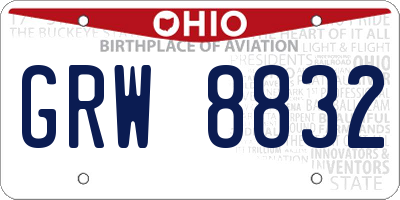 OH license plate GRW8832