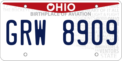 OH license plate GRW8909