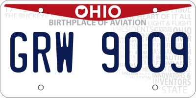 OH license plate GRW9009