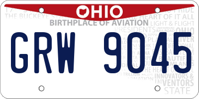 OH license plate GRW9045