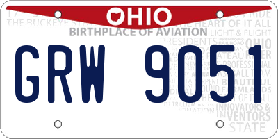 OH license plate GRW9051