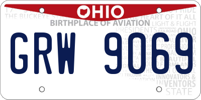 OH license plate GRW9069