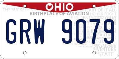 OH license plate GRW9079