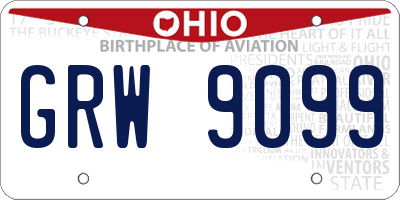 OH license plate GRW9099