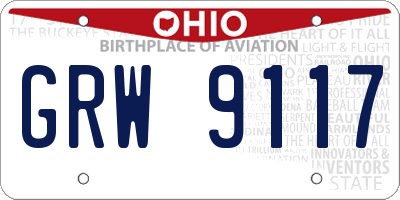 OH license plate GRW9117