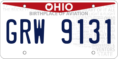 OH license plate GRW9131