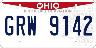 OH license plate GRW9142