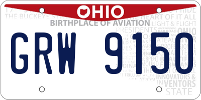 OH license plate GRW9150