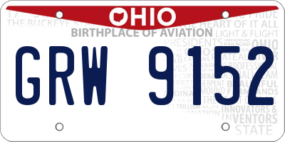 OH license plate GRW9152