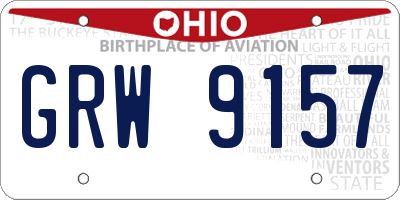 OH license plate GRW9157