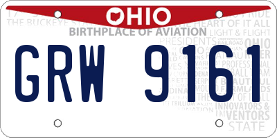 OH license plate GRW9161