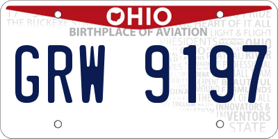 OH license plate GRW9197