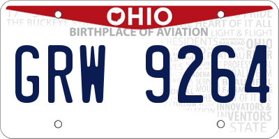 OH license plate GRW9264
