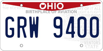 OH license plate GRW9400