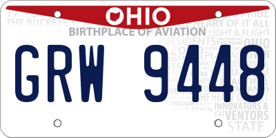 OH license plate GRW9448
