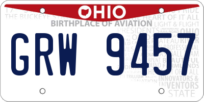 OH license plate GRW9457