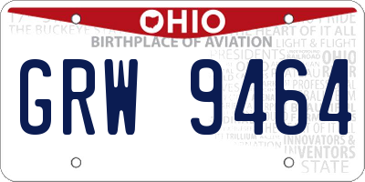OH license plate GRW9464